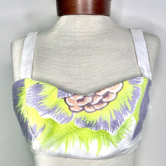 MARA HOFFMAN Embroidered Crop Top Bandeau Top 8 - Picture 15 of 15